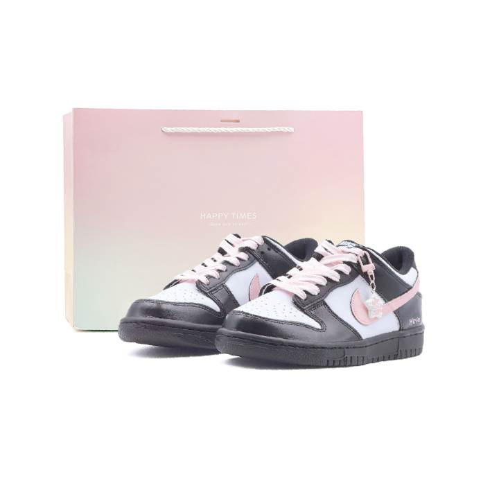 Nike Nike Dunk Pavo Leather Abrasion Resistant Lightweight Slip Resistant Low top Skateboard Shoes Women's Black Pink