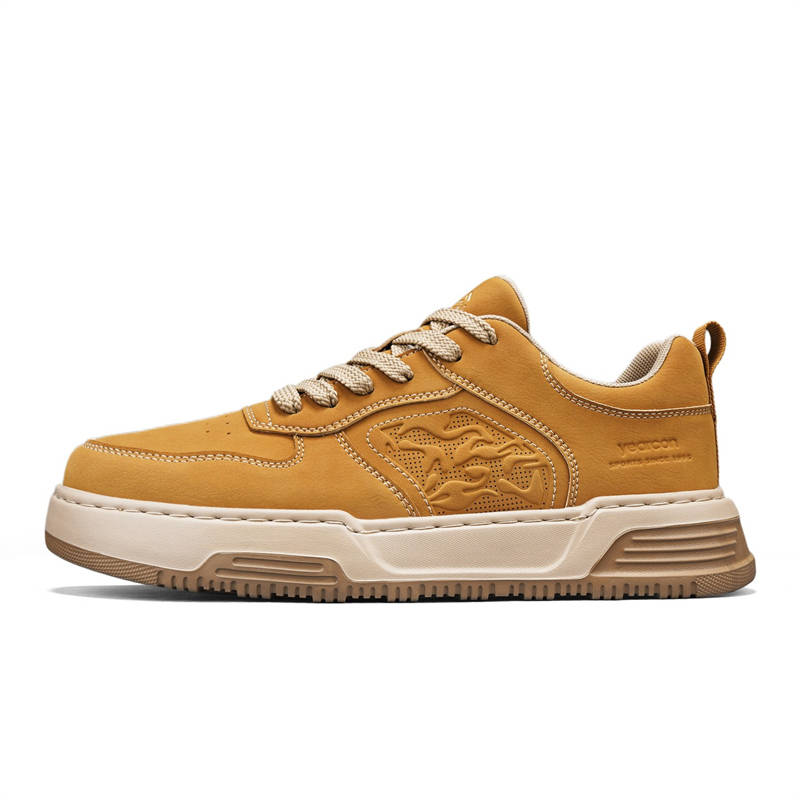 YEARCON Synthetic Leather Height Increasing Lightweight Low top Skateboard Shoes Men's