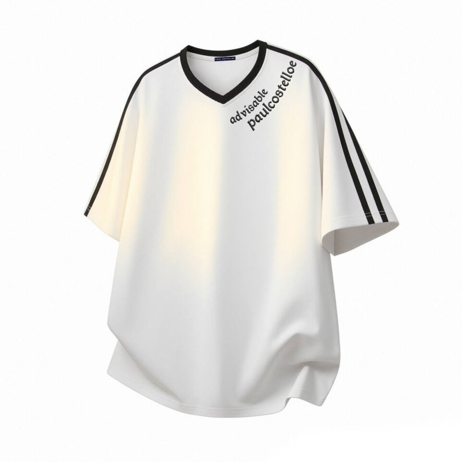 PAUL COSTELLOE T Shirts Unisex V Neck Thin Straight Fit