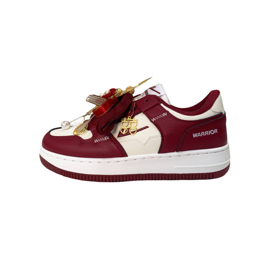 Warrior Pu Waterproof Slip Resistant Low top Sports Casual Shoes Unisex Red