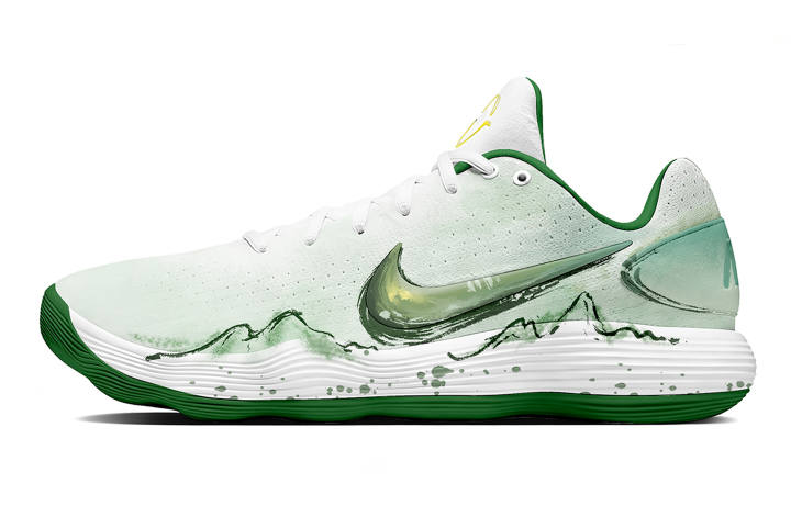 Nike Nike Hyperdunk 2017 Green Mountain Ink Shadow Grip Low top Basketball Shoes Men's White Green