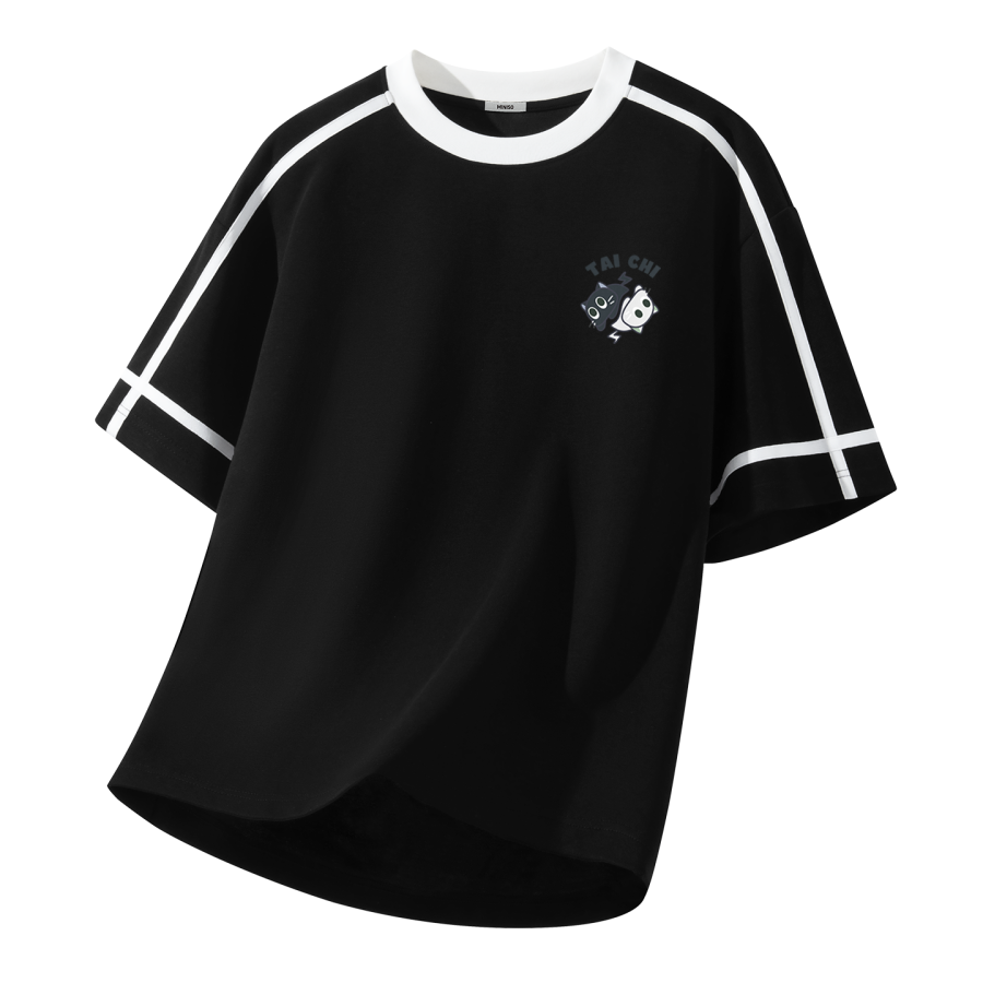 MINISO T Shirts Unisex Crew Neck Moderate Straight Fit
