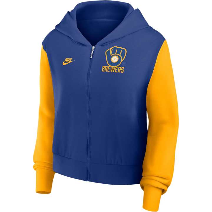 Nike Nike Milwaukee Brewers Cooperstown Women's Nike Mlb Full-Zip Hoodie