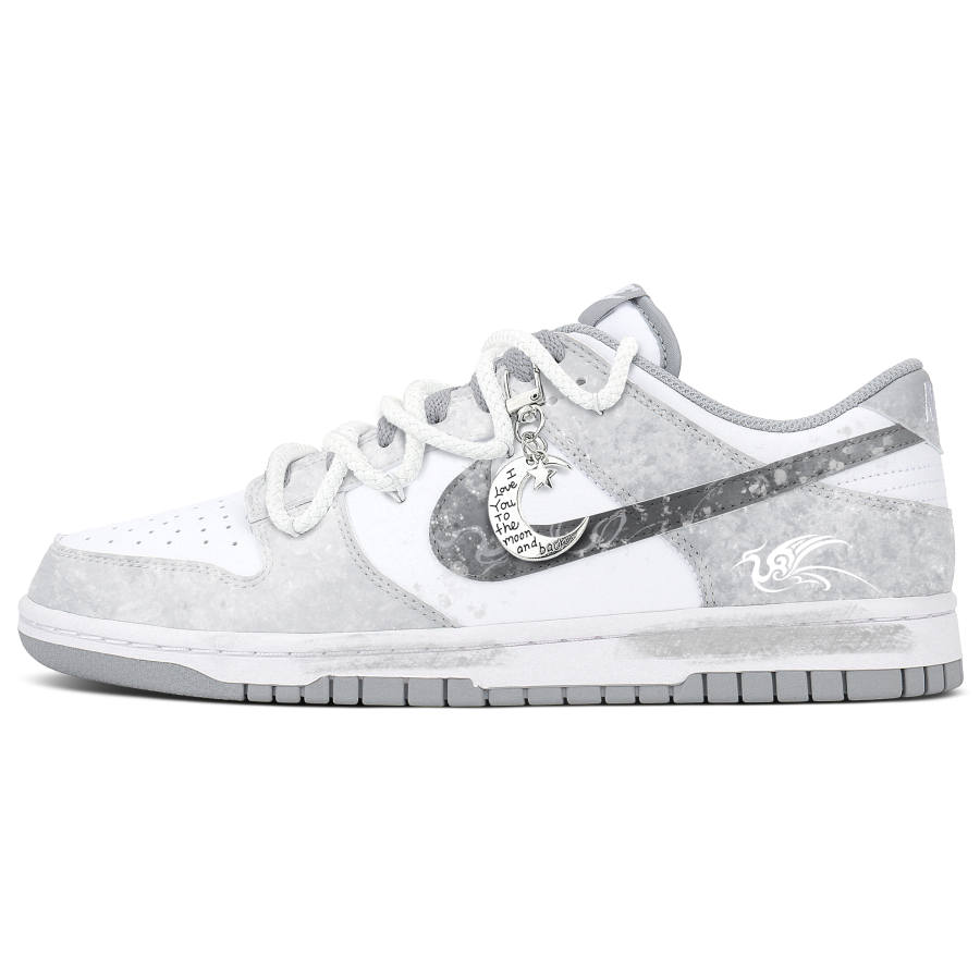Nike Nike Dunk Cushioning Abrasion Resistant Low top Skateboard Shoes Unisex Blended Gray