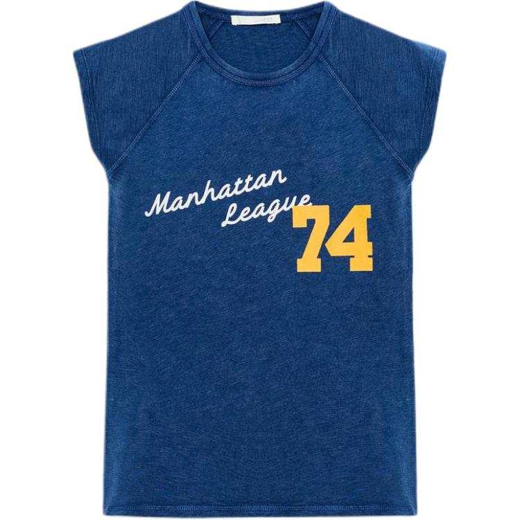ZARA T Shirts Women's Blue Crew Neck