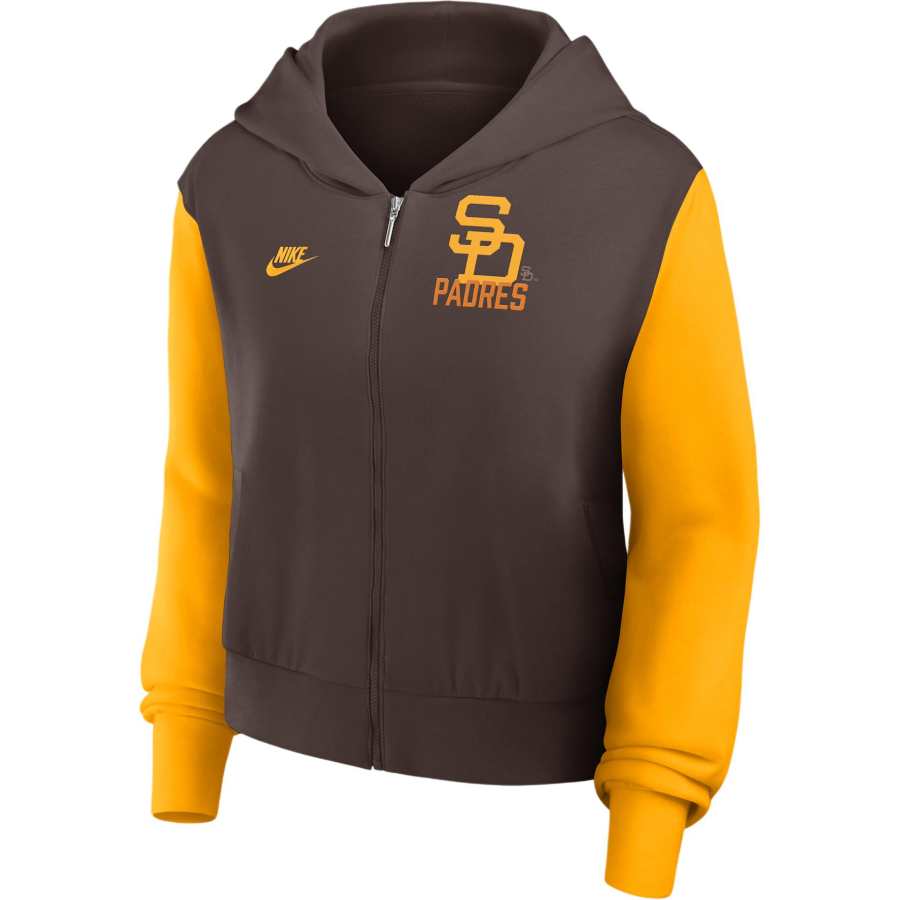 Nike Nike San Diego Padres Cooperstown Women's Nike Mlb Full-Zip Hoodie