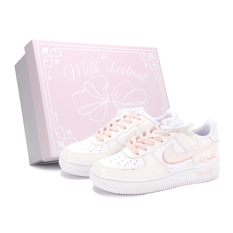 Nike Nike Air Force 1 Rose Kiss Abrasion Resistant Low top Skateboard Shoes Women's Pink