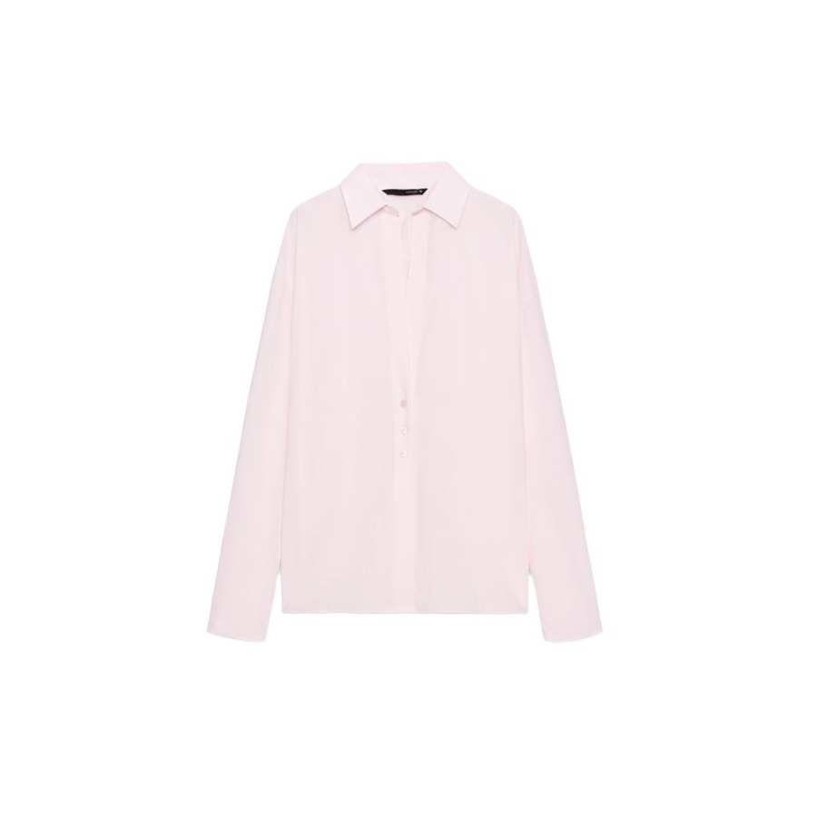 ZARA Shirts Women's Washed Pink Lapel Moderate