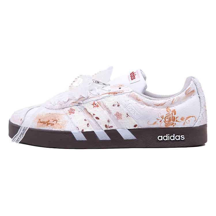 Adidas Adidas VL COURT 2.0 Big Mountain Manufacturing, Withered Tea Rose Synthetic Leather Ambient Low top Skateboard Shoes