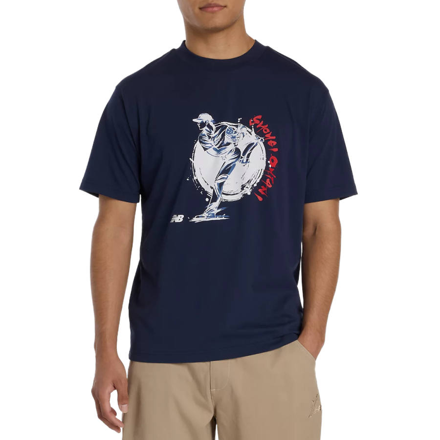 New Balance New Balance T Shirts Men's Marine Team Crew Neck Moderate