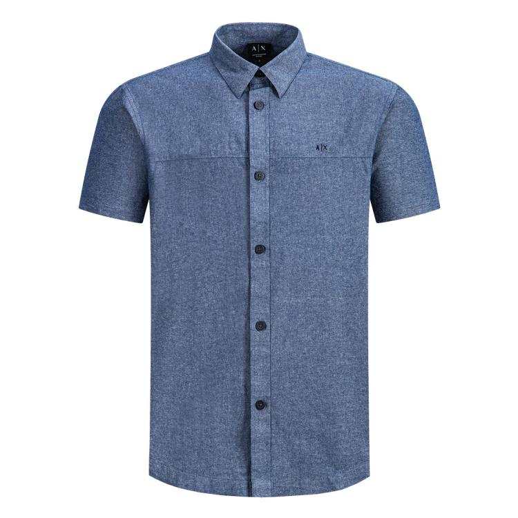 ARMANI EXCHANGE ARMANI EXCHANGE Shirts Men's Denim Blue Lapel Moderate