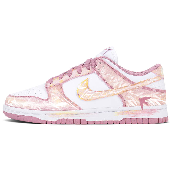 Nike Nike Dunk Cushioning Abrasion Resistant Low top Skateboard Shoes Unisex Pink Gold