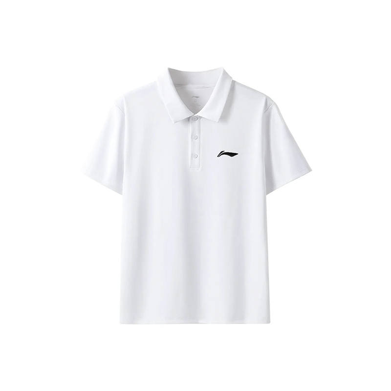 Li-Ning Li Ning Polo Shirts Unisex White Polo Collar Moderate