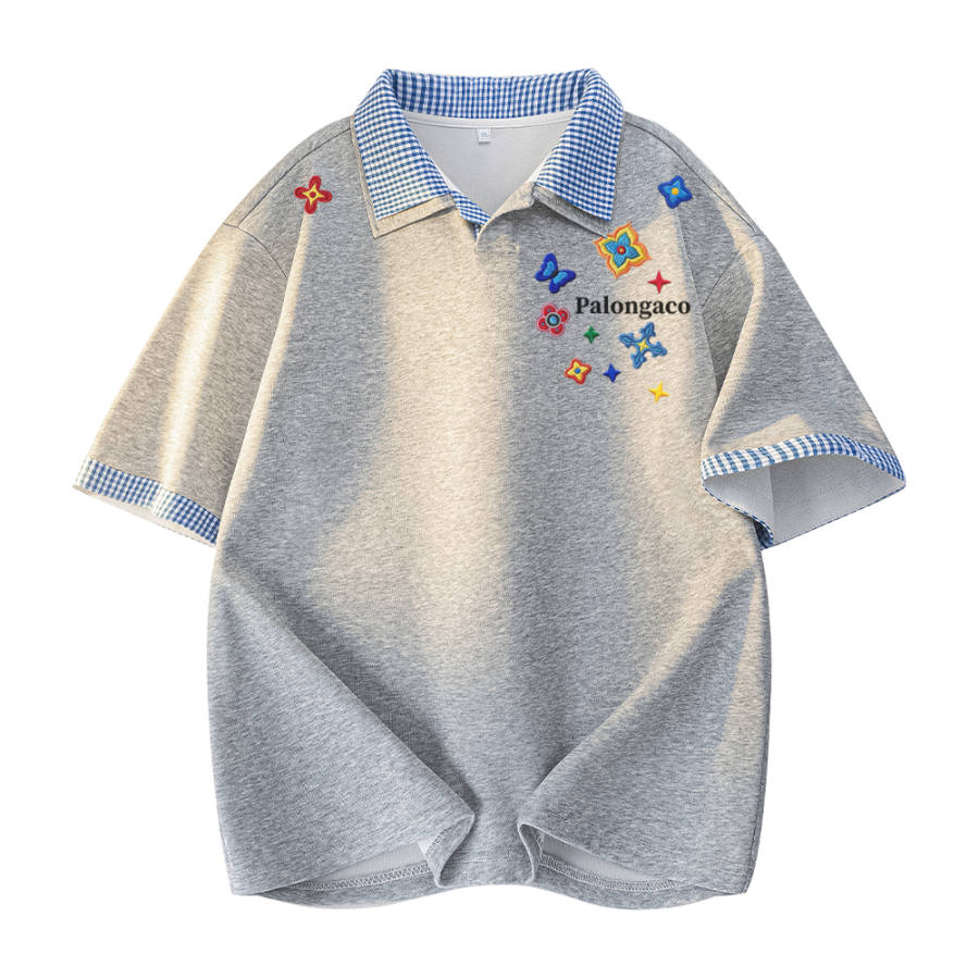 PAL ONGACO Polo Shirts Unisex Polo Collar Moderate Mock Two Piece