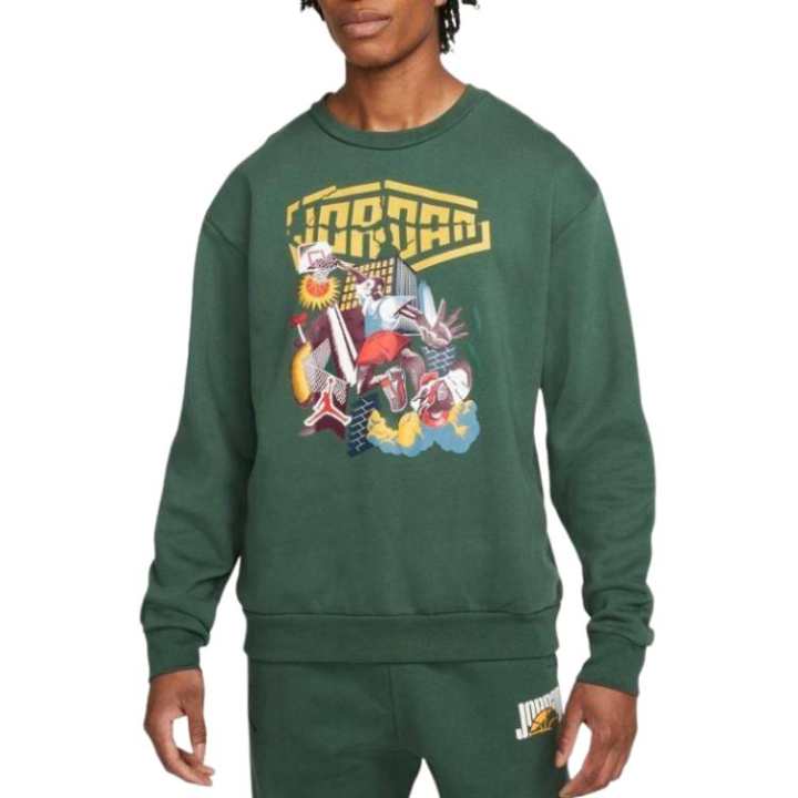 Jordan Jordan Sweatshirts Men's Green Crew Neck Moderate