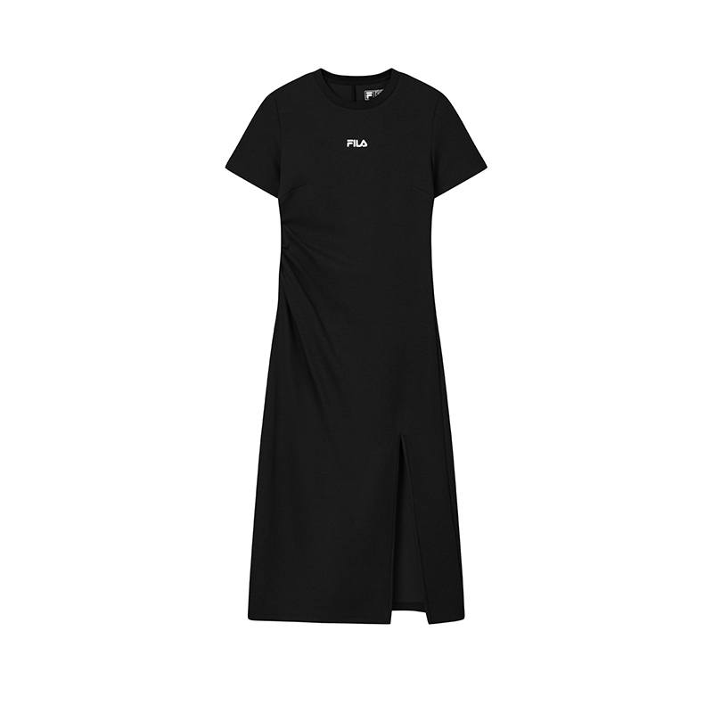 FILA ORIGINALE Short Sleeved Long Skirt Women's Jet Black