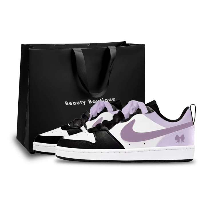 Nike Nike Court Borough Leather Abrasion Resistant Lightweight Cushioning Support Low top Kids' Skateboarding Shoes Unisex