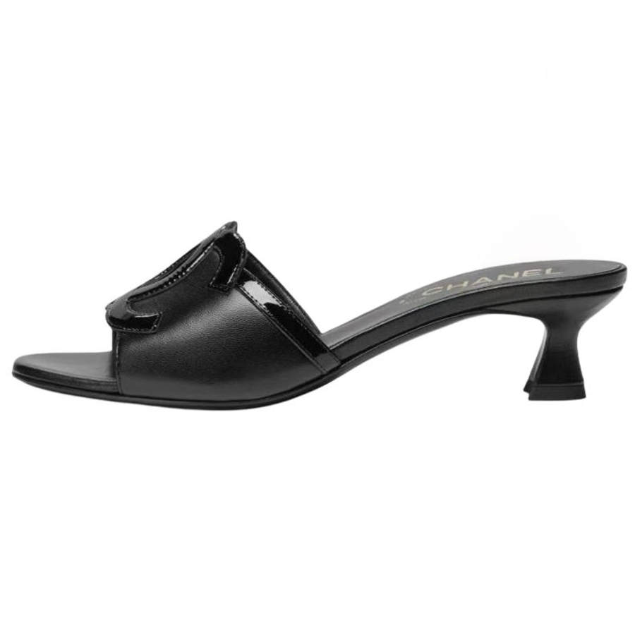 CHANEL Slide Slippers 4.5cm Women's Black