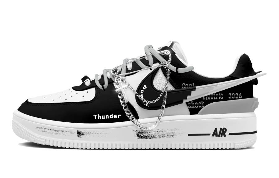 Nike Nike x AMBUSH Air Force 1 Thunder Slip Resistant Cushioning Low top Skateboard Shoes Unisex White