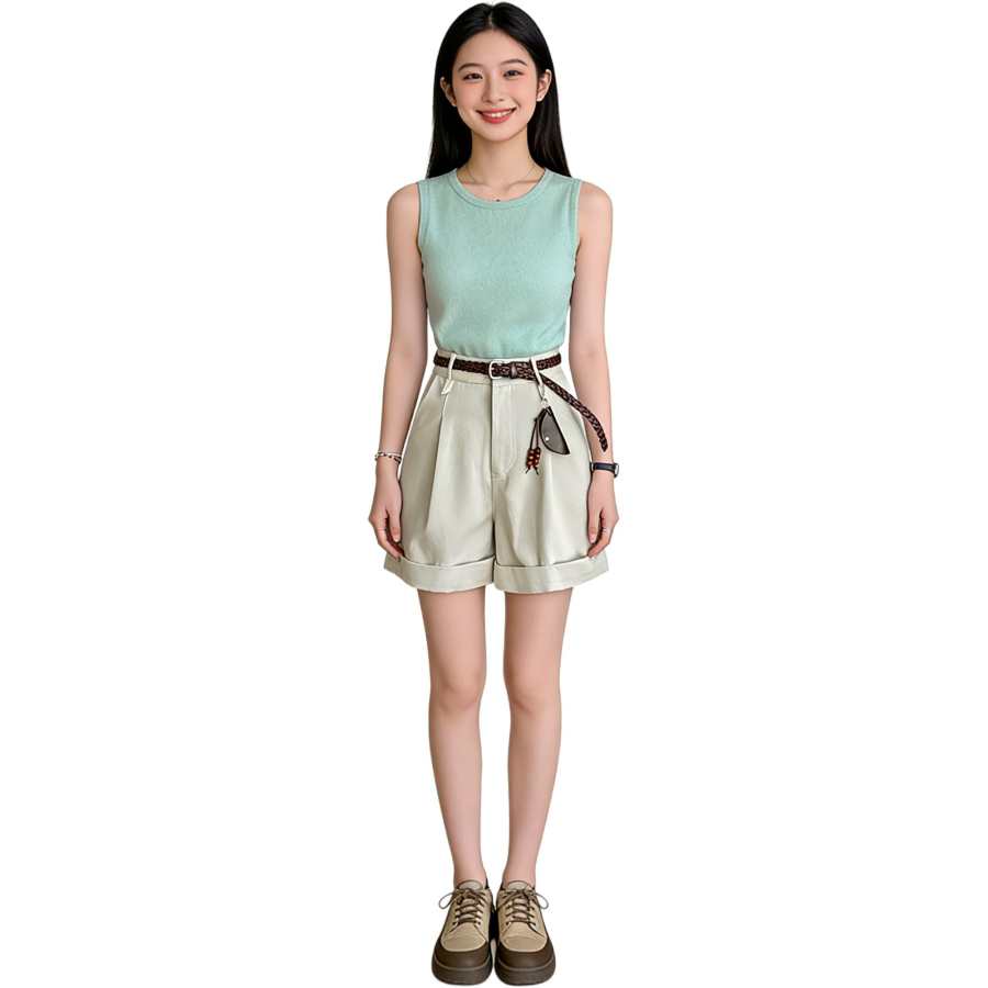 JBBCN Denim Shorts Women's Moderate Wide Leg Pants