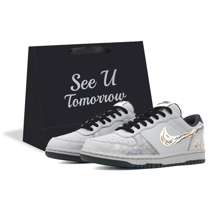 Nike Nike Big Lightweight Breathable Low top Skateboard Shoes Men's Gray