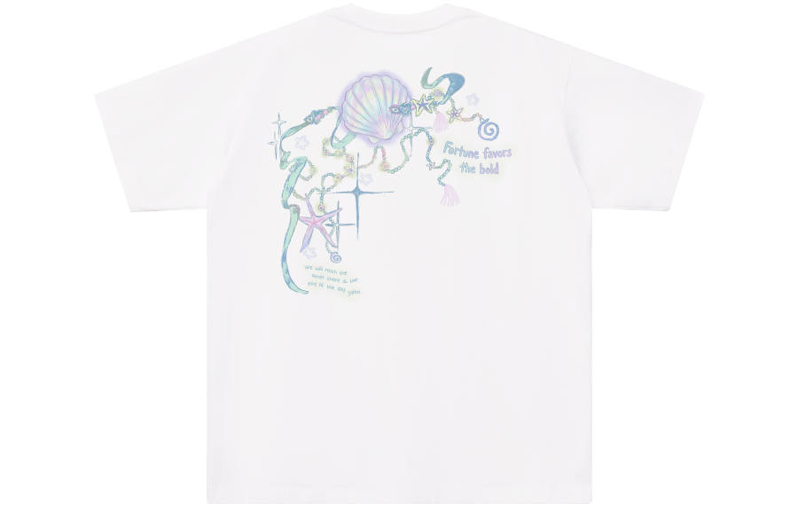 YALU T Shirts Unisex White Crew Neck Moderate Straight Fit
