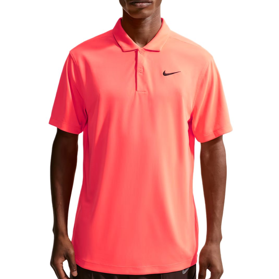 Nike Nike Dri Fit Tennis Tops Men's Fiery Lava/Black Crew Neck Moderate