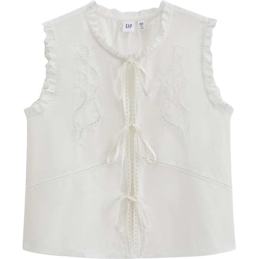 GAP Shirts Women's Ivory White Stand Collar