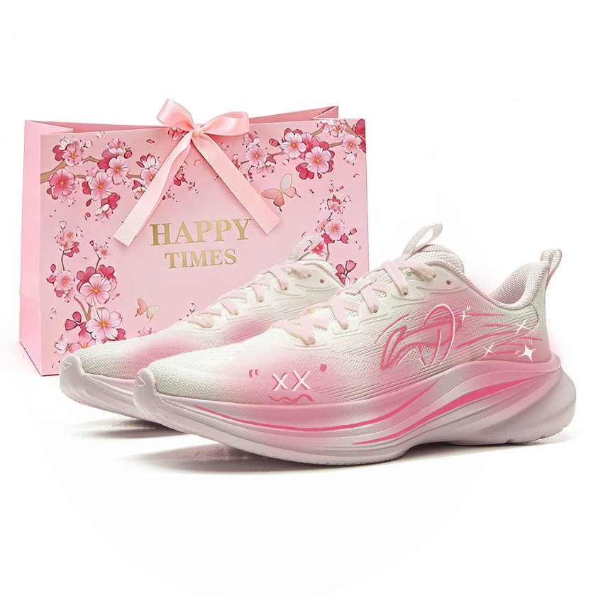 Li-Ning Li Ning Light Breeze Low top Casual Running Shoes Women's White Pink