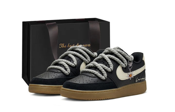 Nike Nike Court Vision Low Coverage Slip Resistant Low top Skateboard Shoes Unisex White Black