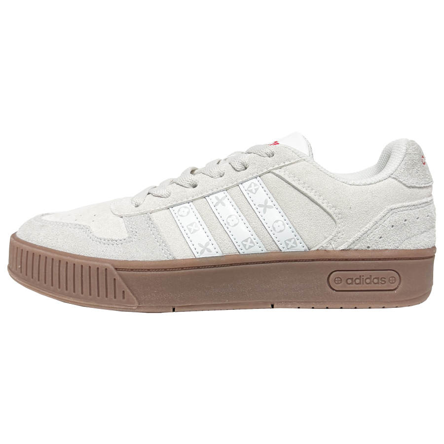 Adidas Neo D PAD Dreaming In The Mist Synthetic Leather Abrasion Resistant Low top Skateboard Shoes Unisex Gray White