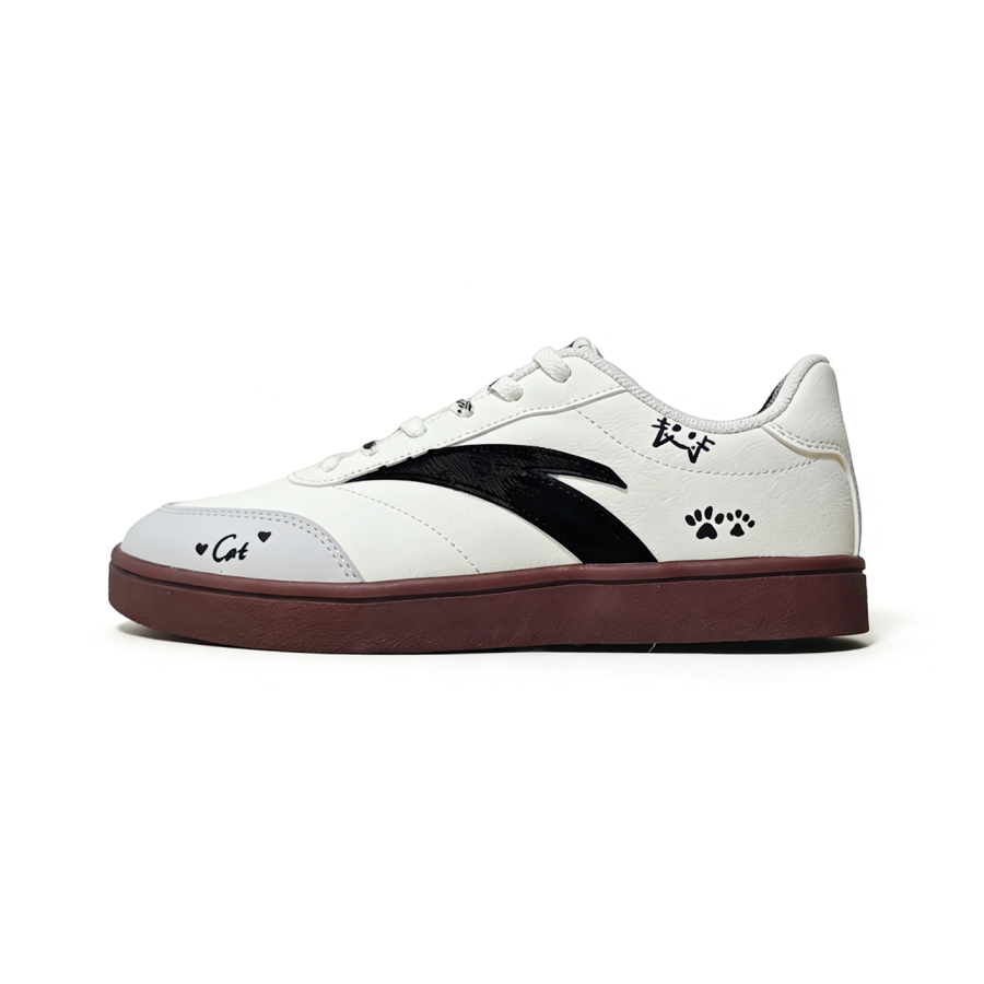 Anta Active Height Increasing Lightweight Breathable Low top Skateboard Shoes Women's Light Silver Gray