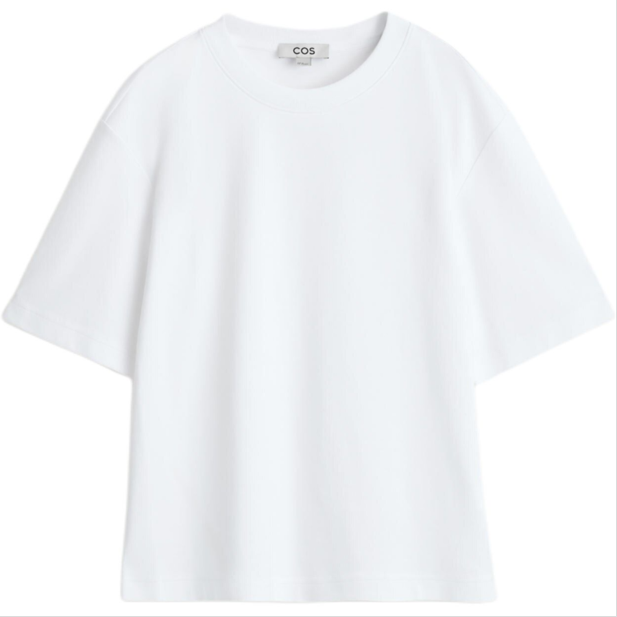COS T Shirts Women's White Crew Neck Moderate