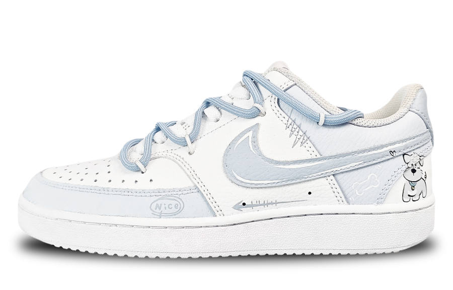 Nike Nike Court Vision 1 Biu Couple's Low top Skateboard Shoes Women's Blue White