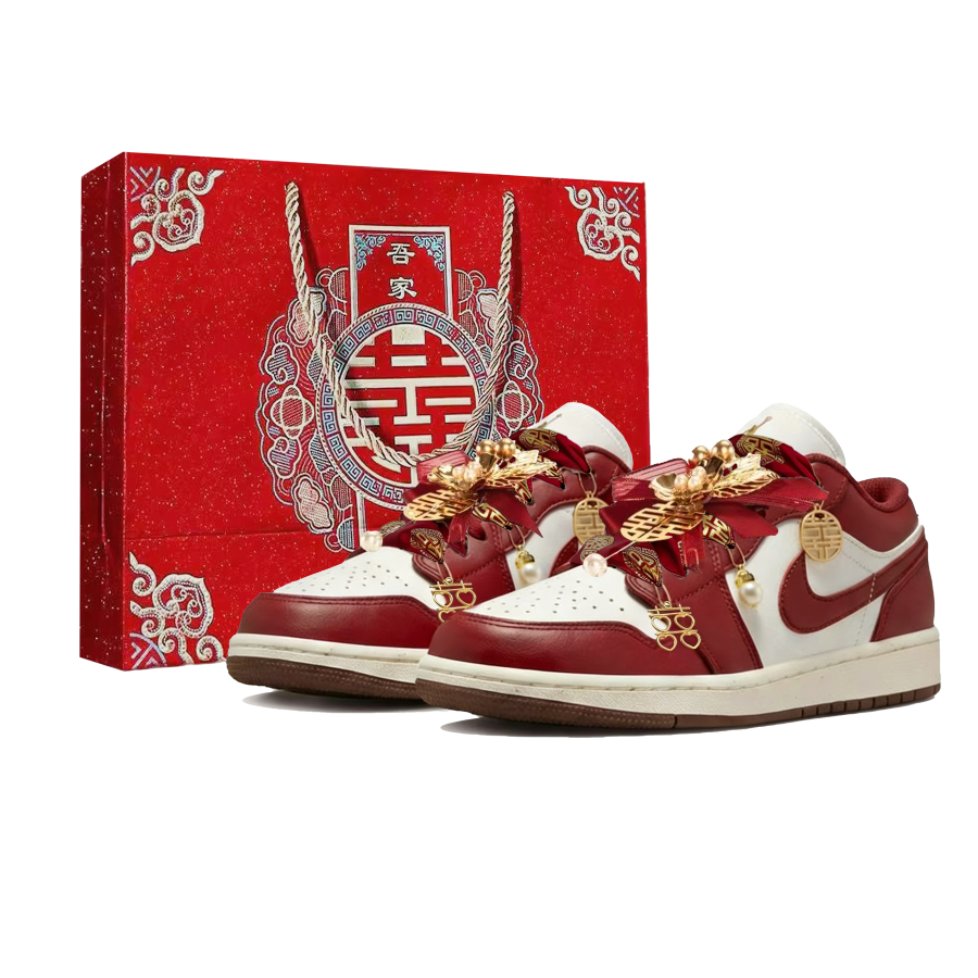 Jordan Jordan Air Jordan 1 LOW SE Love Forever 1.0 Synthetic Leather Low top Skateboard Shoes Unisex Red