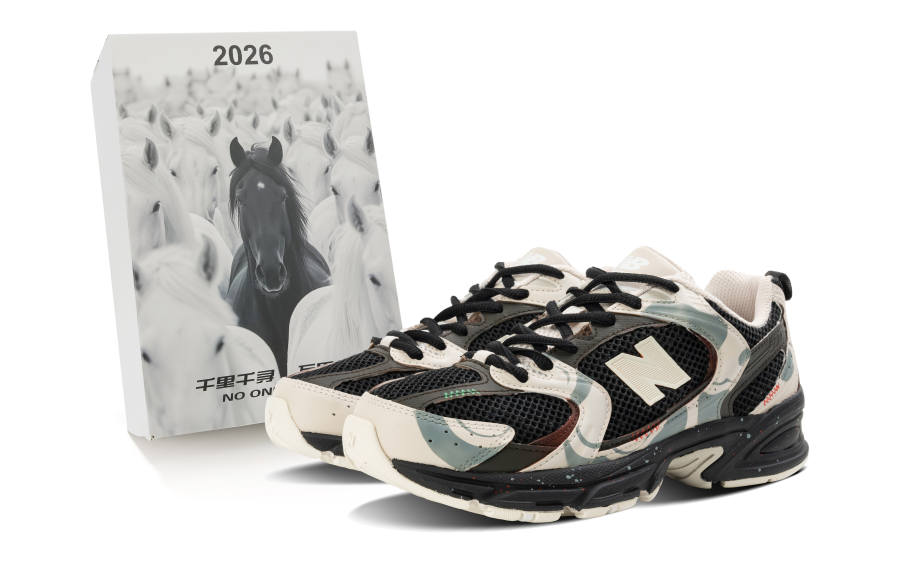 New Balance New Balance NB 530 Abrasion Resistant Slip Resistant Low top Running Shoes Unisex Black Green Rice