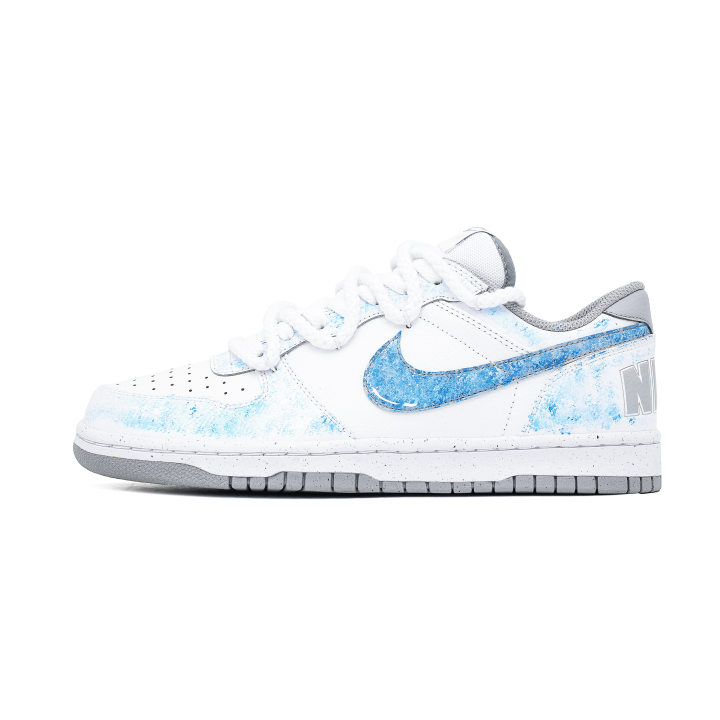 Nike Nike Big Abrasion Resistant Slip Resistant Low top Skateboard Shoes Men's White Blue