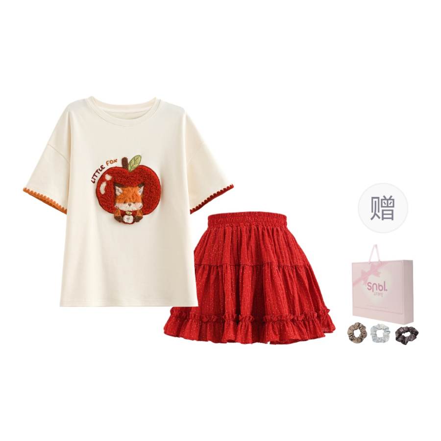 SNBL Two Piece Skirt Sets Women's Crew Neck Moderate Short