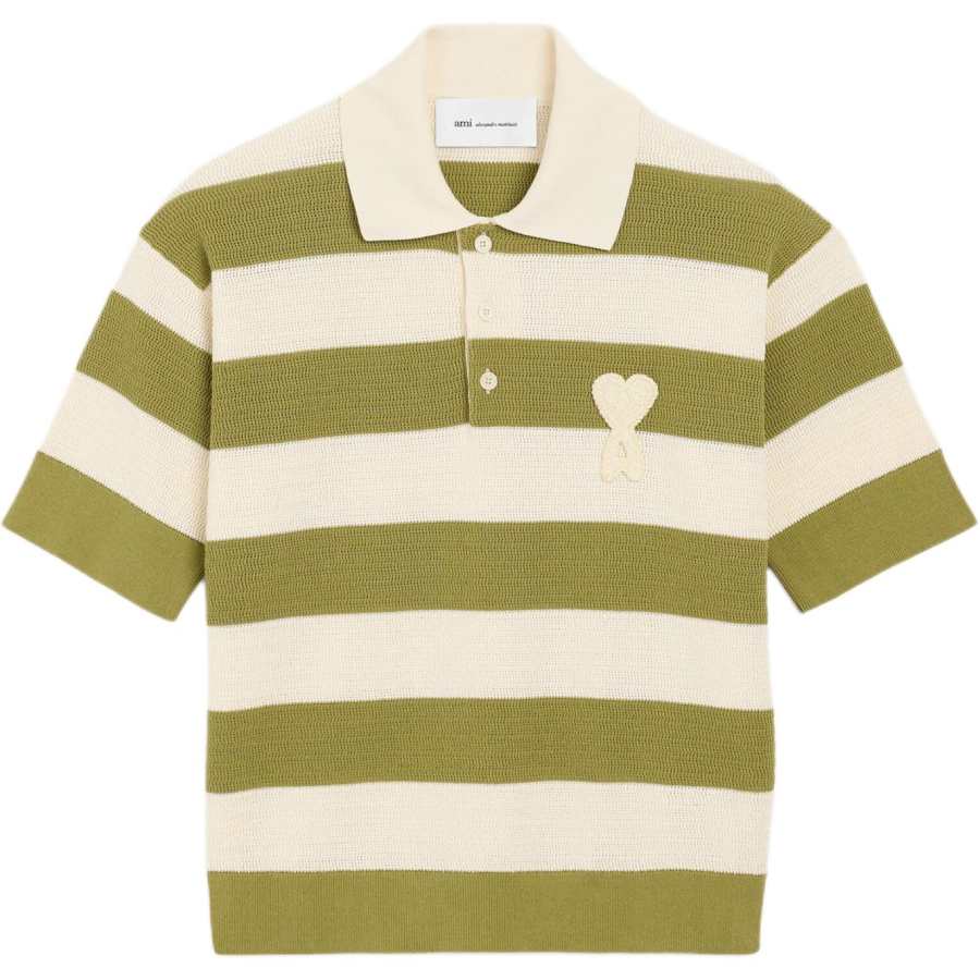 AMIPARIS Polo Shirts Women's Matcha Green White Polo Collar Moderate Other