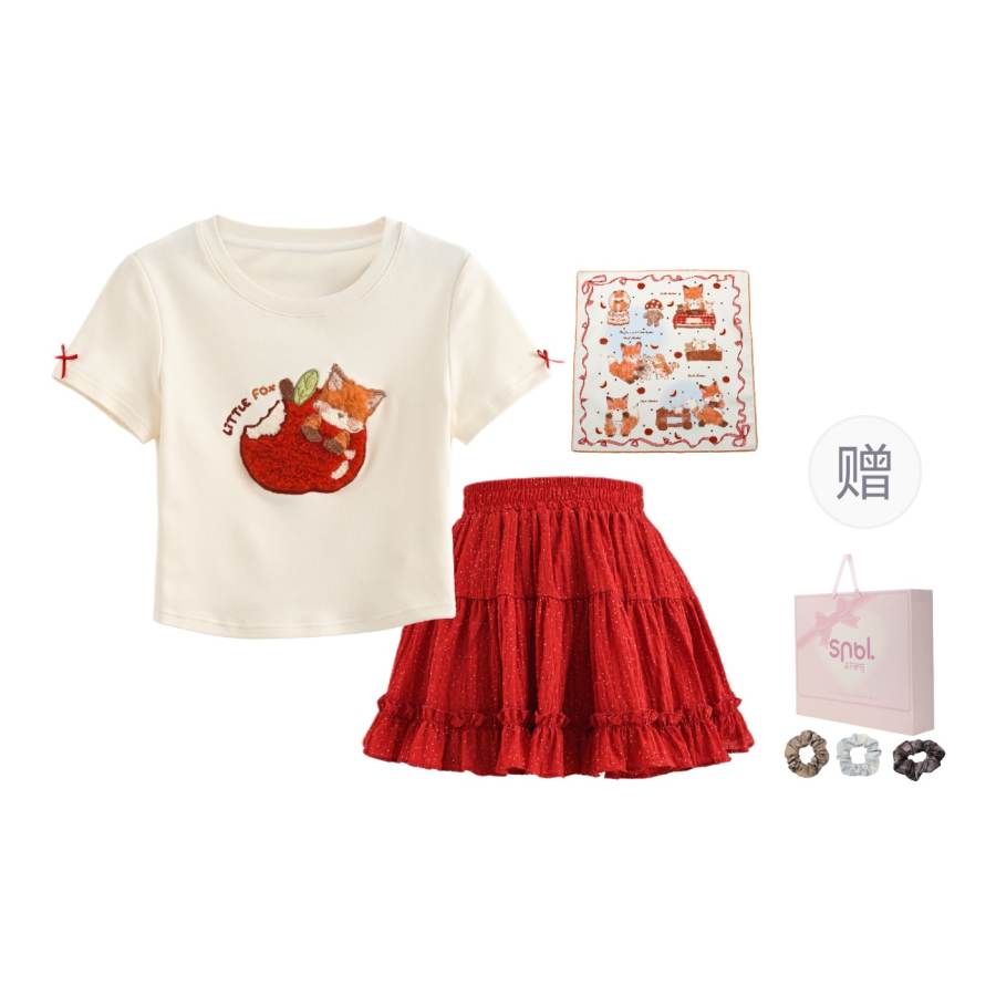 SNBL Two Piece Skirt Sets Women's Crew Neck Moderate Short