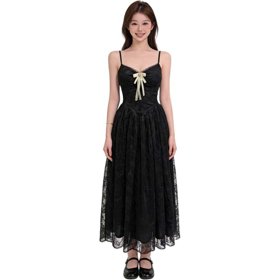 JBBCN Slip Dresses Women's V Neck Moderate Long