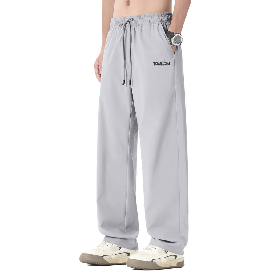 Tonlion Casual Pants Unisex Moderate Straight Fit Pants