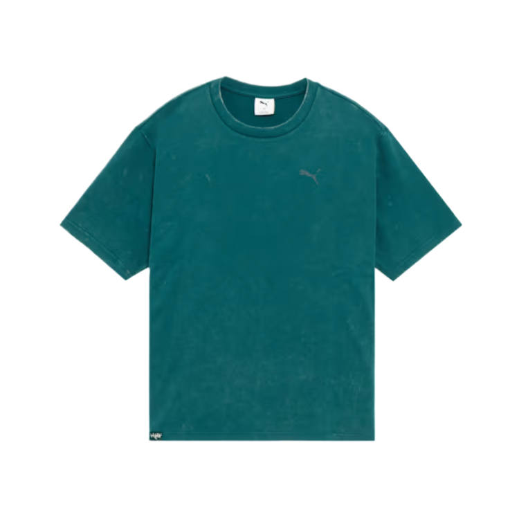 PUMA T Shirts Men's School Team Green Crew Neck Moderate