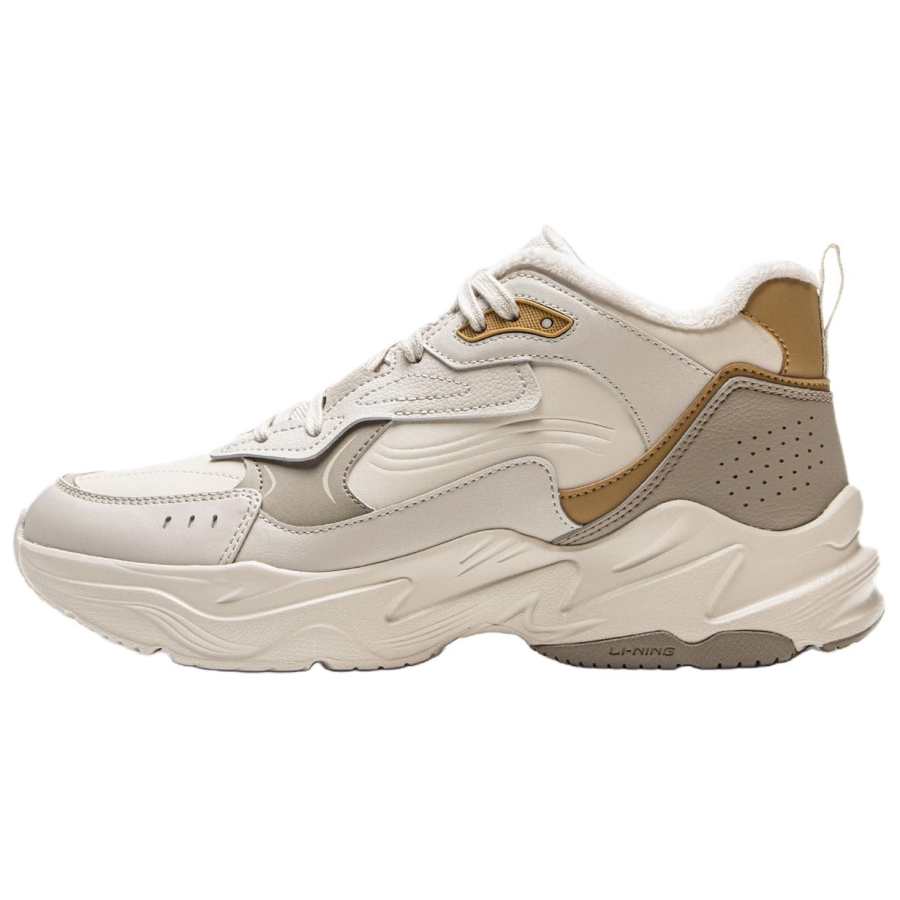 Li-Ning Li Ning LN DEFENDER Synthetic Leather Mid top Chunky Sneakers Men's Taupe