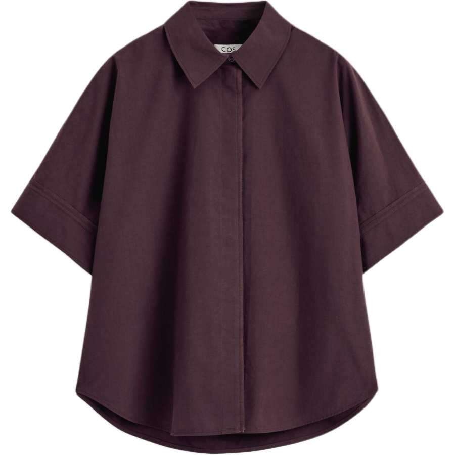 COS Shirts Women's Purple Plum Pointed Collar