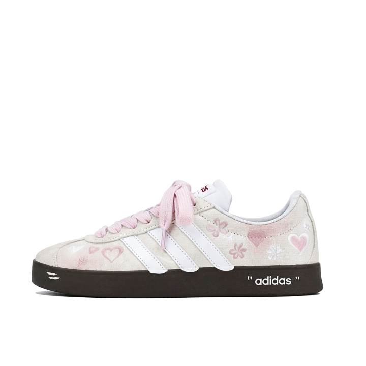 Adidas Adidas Vl Court Classic German Army Trainers Unisex White Pink