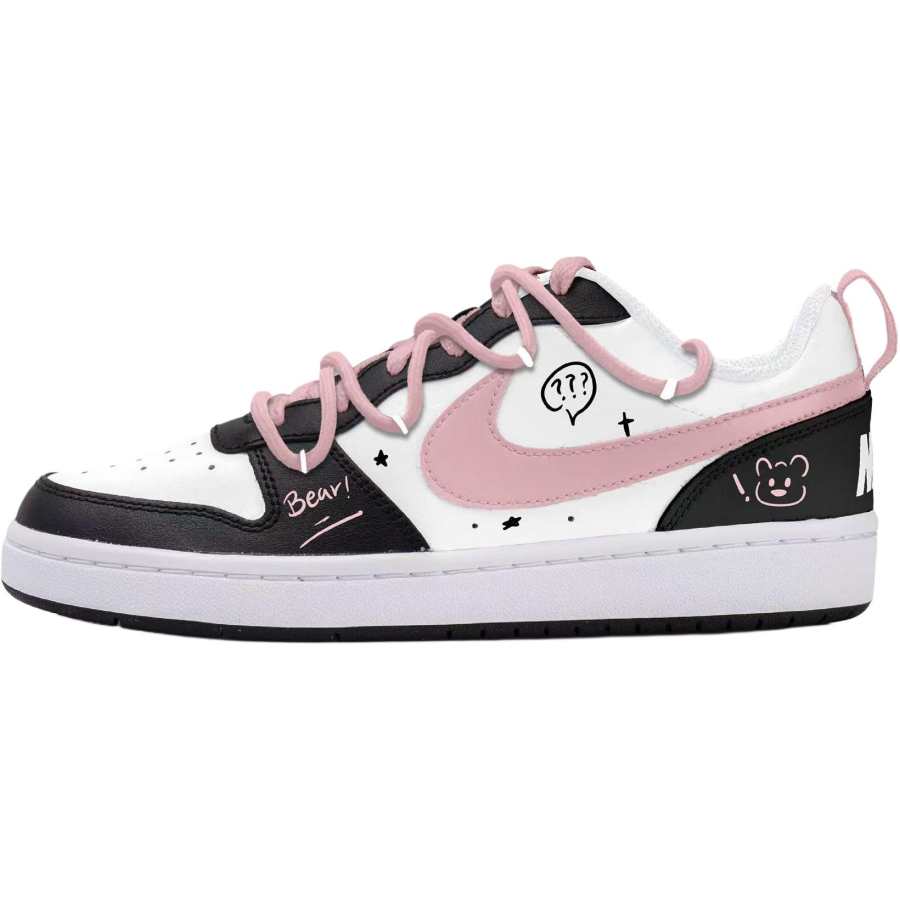 Nike Nike Court Borough 2 Low top Skateboard Shoes Black White Gray Teenagers