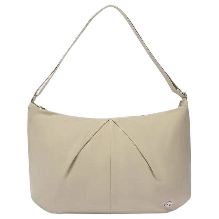 DESCENTE Women's Training Zip Closure Shoulder Bag, Crossbody Bag Women's Light Khaki