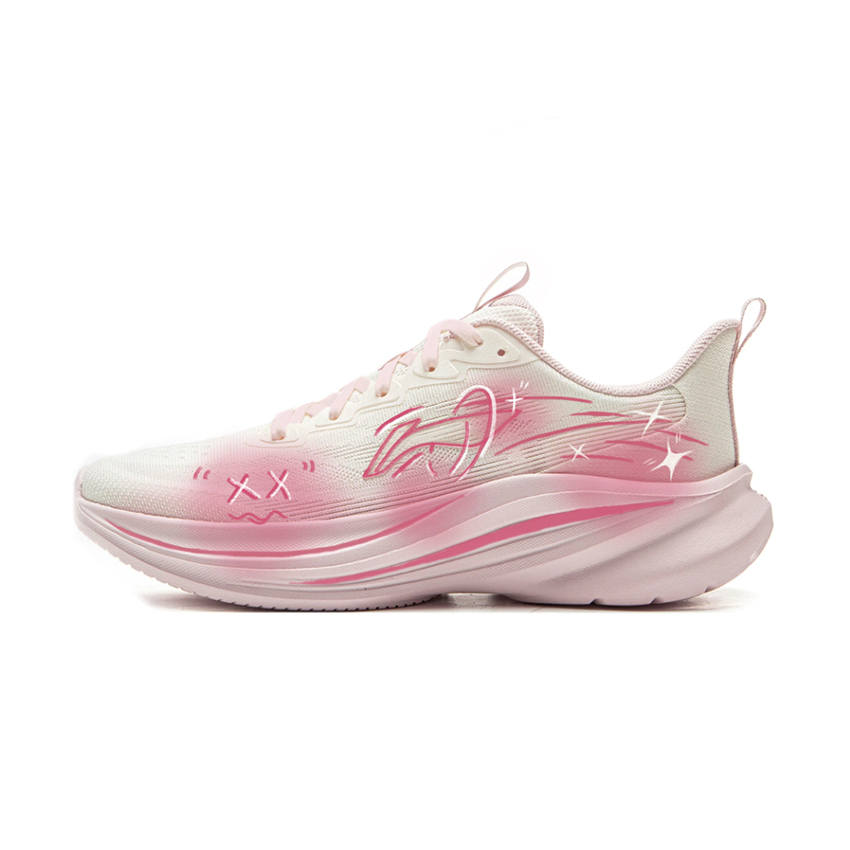 Li-Ning Li Ning Light Breeze Low top Casual Running Shoes Women's White Pink