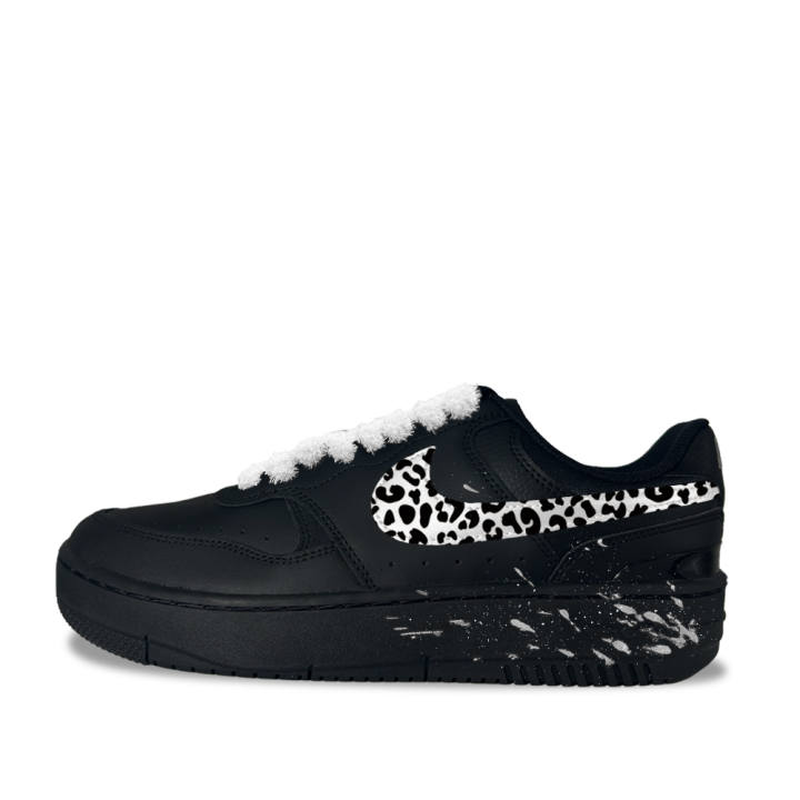 Nike Nike Gamma Force Leopard Shadow Graffiti 2 Synthetic Leather Low top Skateboard Shoes Women's Black